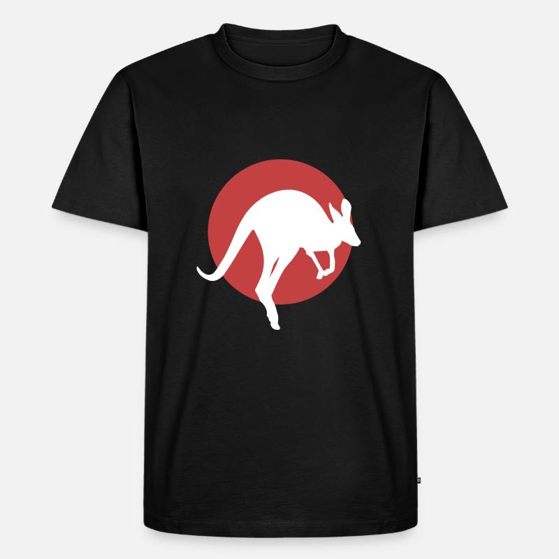 Känguru - Männer Premium Bio T-Shirt - Schwarz