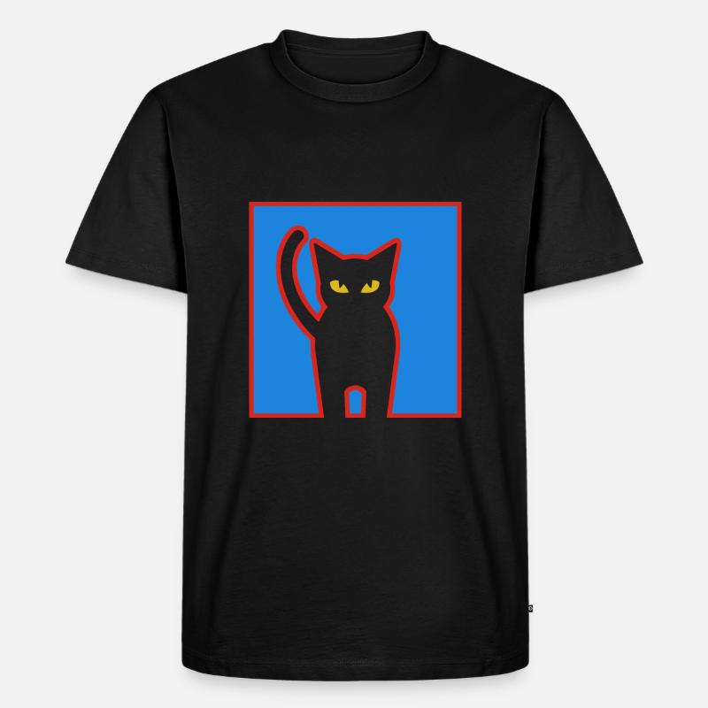 Katze - Männer Premium Bio T-Shirt - Schwarz