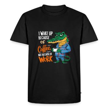 Morning Coffee Morning Grouch Crocodile avec tasse à café - T-shirt Premium bio Homme - noir - Devant - Nico (187cm)