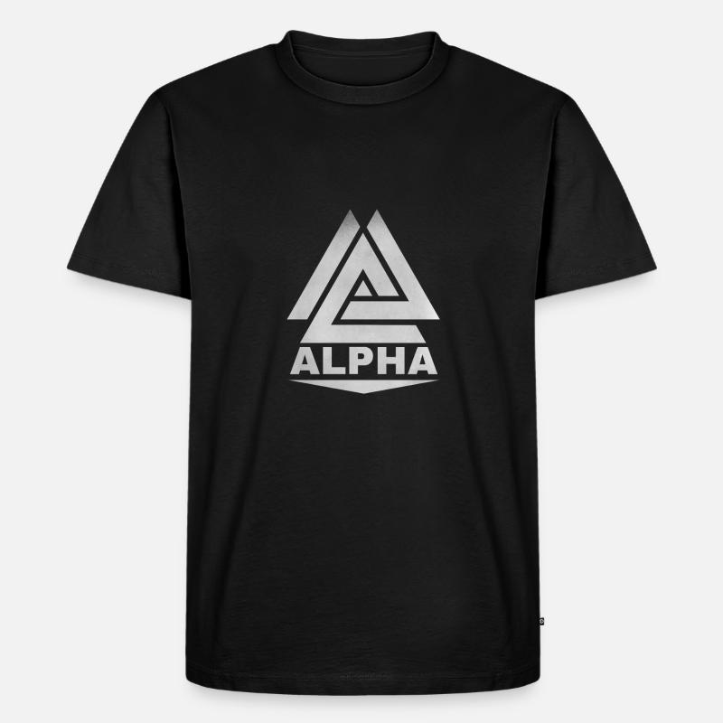 Alpha - Männer Premium Bio T-Shirt - Schwarz