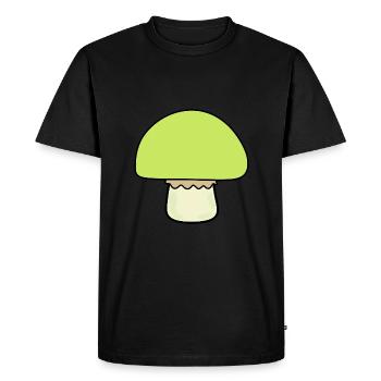 Champignon vert, champignons verts - T-shirt Premium bio Homme - noir - Devant - Nico (187cm)