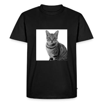 Chat blanc Chat Chat blanc Cadeau - T-shirt Premium bio Homme - noir - Devant - Nico (187cm)