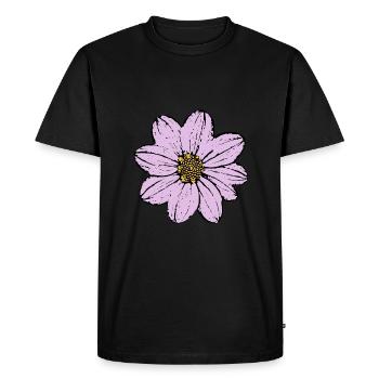 flower, blossom, pastel, violet, lilac - Men's Premium Organic T-Shirt - black - Front - Nico (187cm)