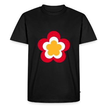 70s Flower Pattern - Men's Premium Organic T-Shirt - black - Front - Nico (187cm)