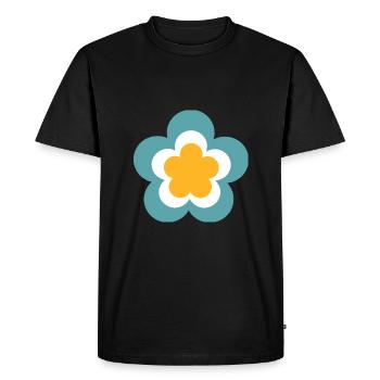 Années 70 Fleur Motif Rétro Hippie Fleurs Puissance - T-shirt Premium bio Homme - noir - Devant - Nico (187cm)