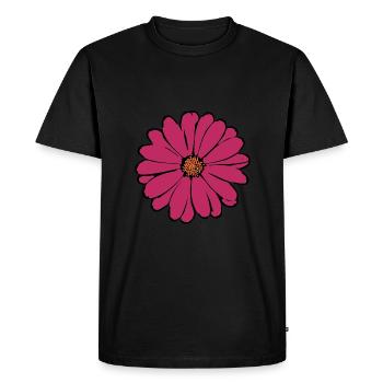 flower, blossom, red, violet - Men's Premium Organic T-Shirt - black - Front - Nico (187cm)