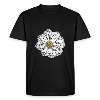 Fleur blanche blanc Floral cadeau fête des mères maman - T-shirt Premium bio Homme - noir - Devant - Nico (187cm)