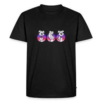 Chien de bande dessinée en langue des signes "Je t'aime" - T-shirt Premium bio Homme - noir - Devant - Nico (187cm)