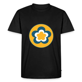 70s Flower Pattern - Men's Premium Organic T-Shirt - black - Front - Nico (187cm)