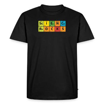 Science Experiments - Science Rocks - Men's Premium Organic T-Shirt - black - Front - Nico (187cm)