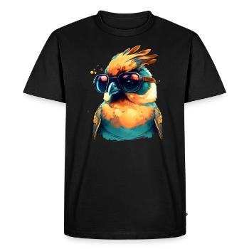 Oiseau cool - T-shirt Premium bio Homme - noir - Devant - Nico (187cm)