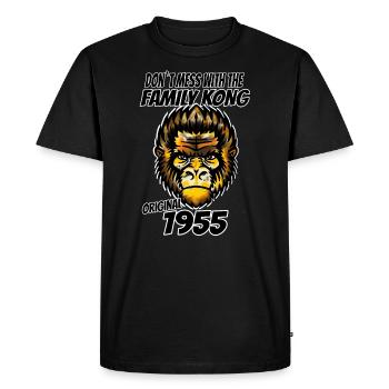 Année de naissance 1955 Famille Patriarche Anniversaire - T-shirt Premium bio Homme - noir - Devant - Nico (187cm)