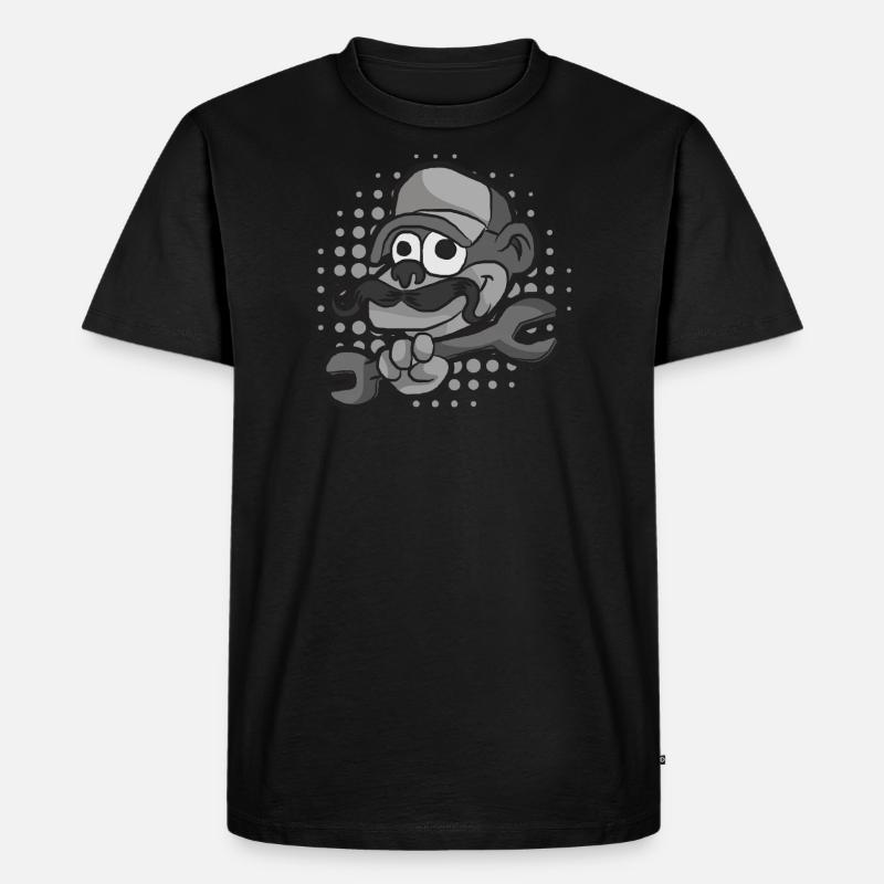 Handwerker Affe - Männer Premium Bio T-Shirt - Schwarz