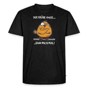 L'oiseau au début peut me tuer - T-shirt Premium bio Homme - noir - Devant - Nico (187cm)