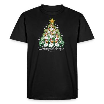 Poulet Coq Poulet Joyeux Noël - T-shirt Premium bio Homme - noir - Devant - Nico (187cm)
