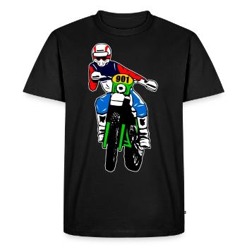 Enduro - offroad - motorcycle terrain sport - Men's Premium Organic T-Shirt - black - Front - Nico (187cm)
