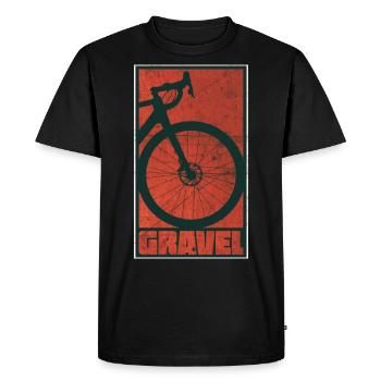 Gravel Bike Rouge Cyclocross Vélo Vélo - T-shirt Premium bio Homme - noir - Devant - Nico (187cm)