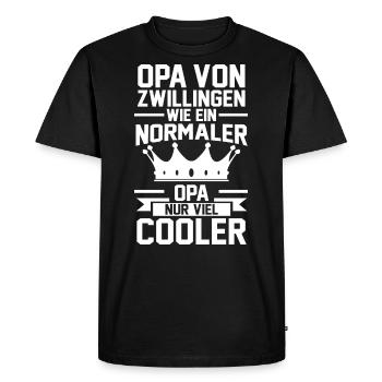 Grand-père jumeaux cadeau - T-shirt Premium bio Homme - noir - Devant - Nico (187cm)