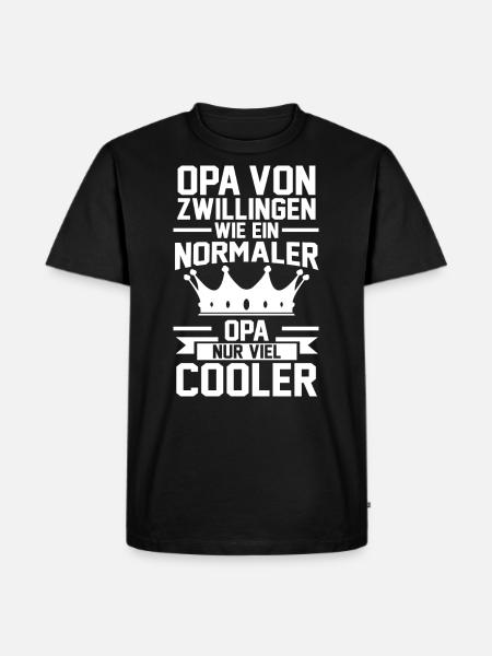 Opa Zwillinge Großvater Geschenk - Männer Premium Bio T-Shirt - Schwarz