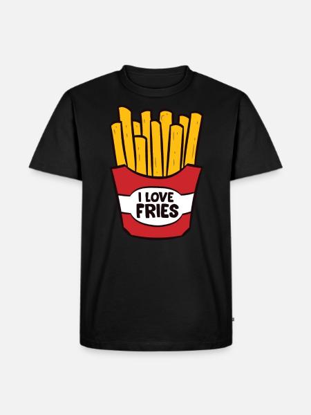 Fries - I LOVE FRIES - Men's Premium Organic T-Shirt - black