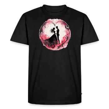 L’amour est partout - T-shirt Premium bio Homme - noir - Devant - Nico (187cm)