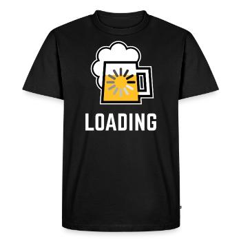 Beer Loading (Drinking In Progress / Negative / |) - Men's Premium Organic T-Shirt - black - Front - Nico (187cm)