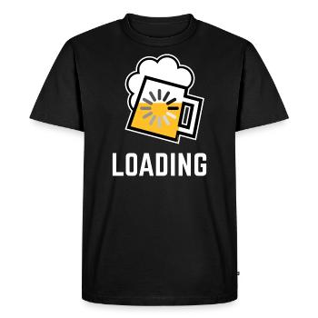 Beer Loading (Drinking In Progress / Negative / /) - Men's Premium Organic T-Shirt - black - Front - Nico (187cm)