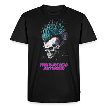 Le punk n’est pas mort, juste mort-vivant ! - T-shirt Premium bio Homme - noir - Devant - Nico (187cm)