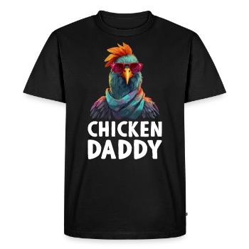 Chicken Daddy Chicken Farmer Farmer Rooster Rooster - Men's Premium Organic T-Shirt - black - Front - Nico (187cm)