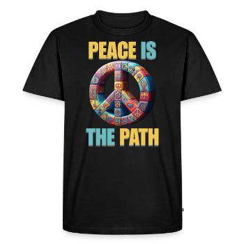 Trouver la paix : la paix est le chemin du style hippie - T-shirt Premium bio Homme - noir - Devant - Nico (187cm)