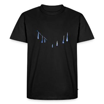 water drops symbol blue water - Men's Premium Organic T-Shirt - black - Front - Nico (187cm)