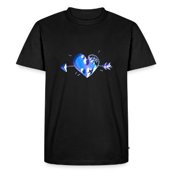 heart blue arrow scars - Men's Premium Organic T-Shirt - black - Front - Nico (187cm)