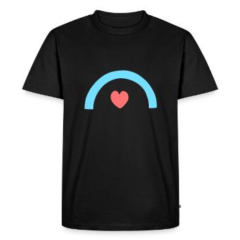 Heart Bow Shape Symbol Shapes Red Blue - Men's Premium Organic T-Shirt - black - Front - Nico (187cm)