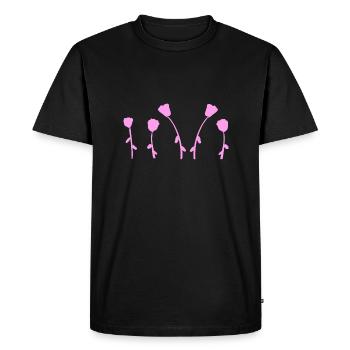 natural flowers rose earth line pattern - Men's Premium Organic T-Shirt - black - Front - Nico (187cm)
