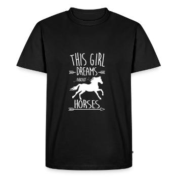Cheval Poney Norvégien Haflinger Icelandic Horse Gift - T-shirt Premium bio Homme - noir - Devant - Nico (187cm)
