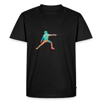Escrime et escrime PopArt - T-shirt Premium bio Homme - noir - Devant - Nico (187cm)