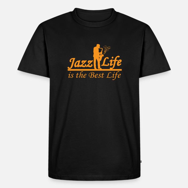 Jazz - Männer Premium Bio T-Shirt - Schwarz