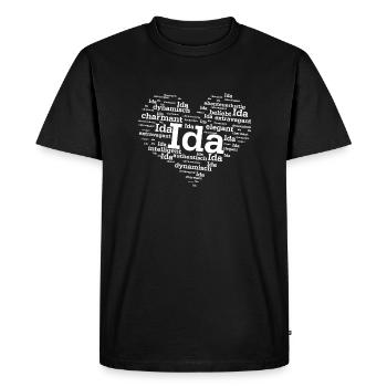 Ida - T-shirt Premium bio Homme - noir - Devant - Nico (187cm)