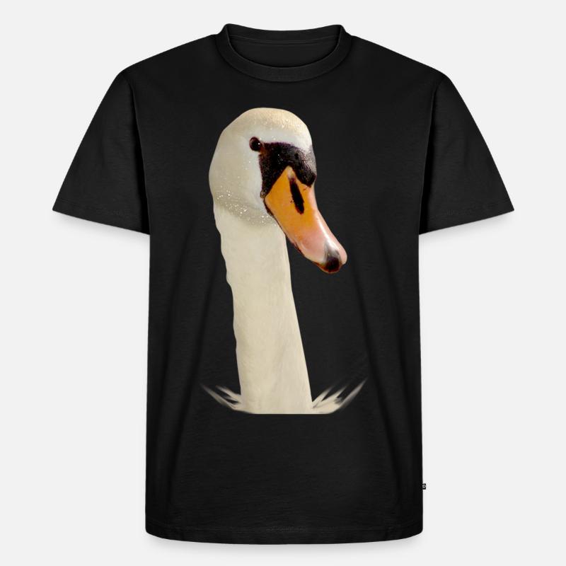 Schwan - Männer Premium Bio T-Shirt - Schwarz