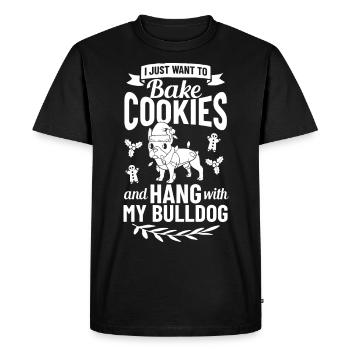 Chien Bulldog anglais Chiots Noël - T-shirt Premium bio Homme - noir - Devant - Nico (187cm)