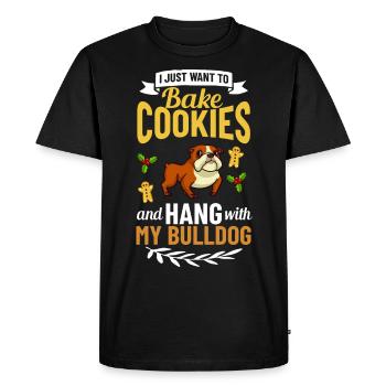 Chien Bulldog anglais Chiots Noël - T-shirt Premium bio Homme - noir - Devant - Nico (187cm)