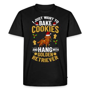 Golden Retriever Dog Puppy Owner Christmas - Men's Premium Organic T-Shirt - black - Front - Nico (187cm)