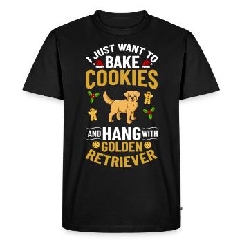 Golden Retriever Dog Puppy Owner Christmas - Men's Premium Organic T-Shirt - black - Front - Nico (187cm)