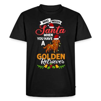 Golden Retriever Dog Puppy Owner Christmas - Men's Premium Organic T-Shirt - black - Front - Nico (187cm)