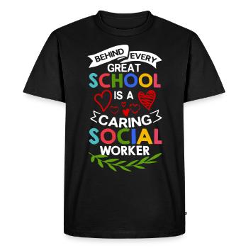 Milieu scolaire Travail social École Bureau du travail social Social - T-shirt Premium bio Homme - noir - Devant - Nico (187cm)