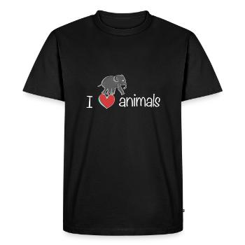 J’aime les animaux éléphant amour animal - T-shirt Premium bio Homme - noir - Devant - Nico (187cm)