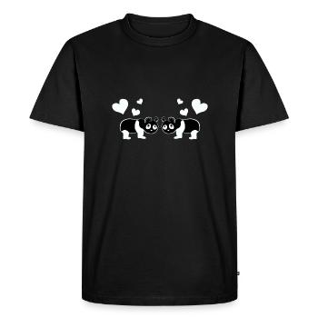 Amour animal Pandas Pandas animaux - T-shirt Premium bio Homme - noir - Devant - Nico (187cm)