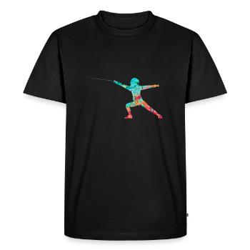 Escrime et escrime PopArt - T-shirt Premium bio Homme - noir - Devant - Nico (187cm)