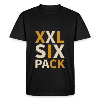 XXL SIX PACK – fat and thin people - Men's Premium Organic T-Shirt - black - Front - Nico (187cm)