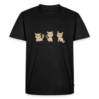 Trois chats Symboles de chat animaux de compagnie - T-shirt Premium bio Homme - noir - Devant - Nico (187cm)
